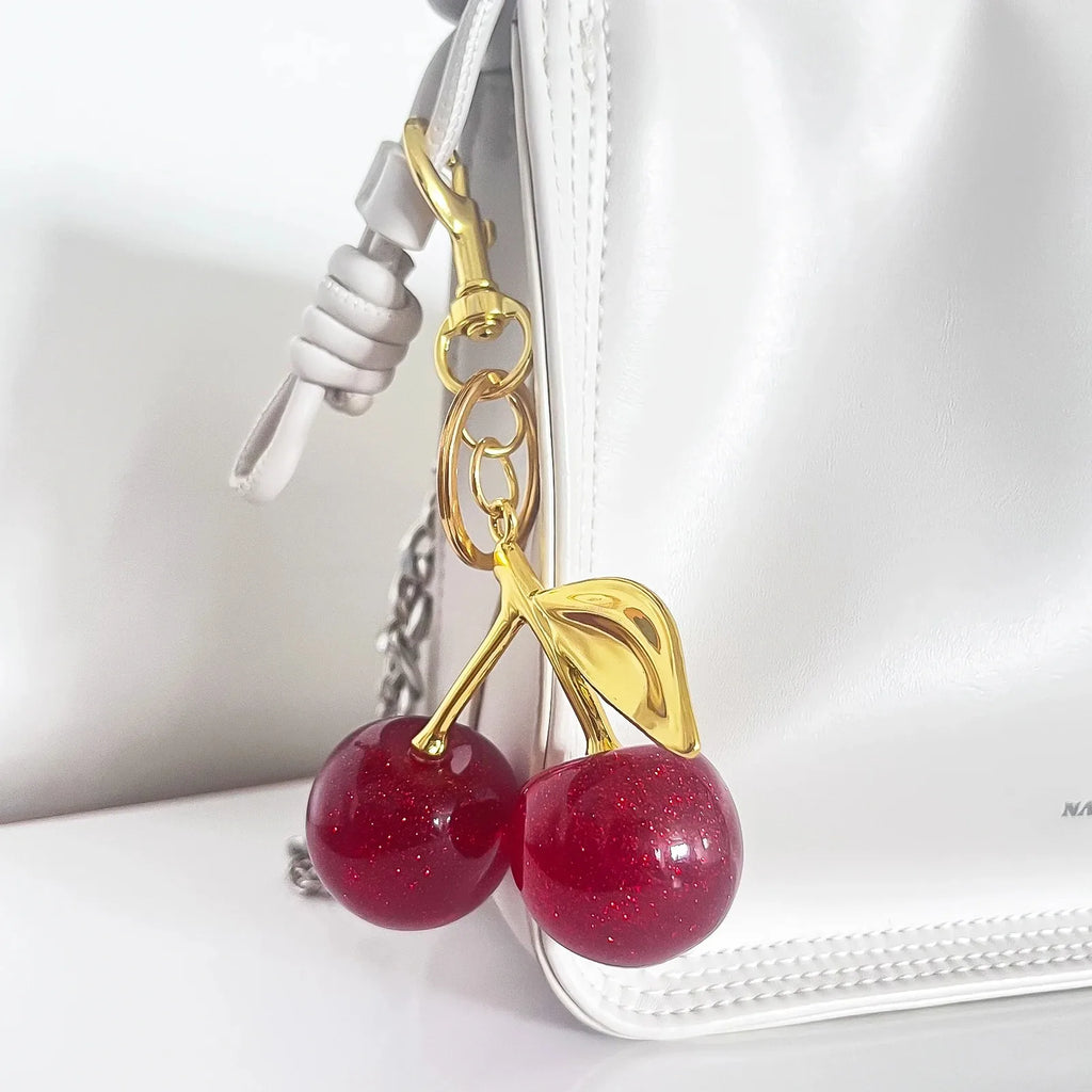6 styles of cherry pendants suitable for coach bags women's handbags, shoulder bags, and keychain accessories Bag Accessories