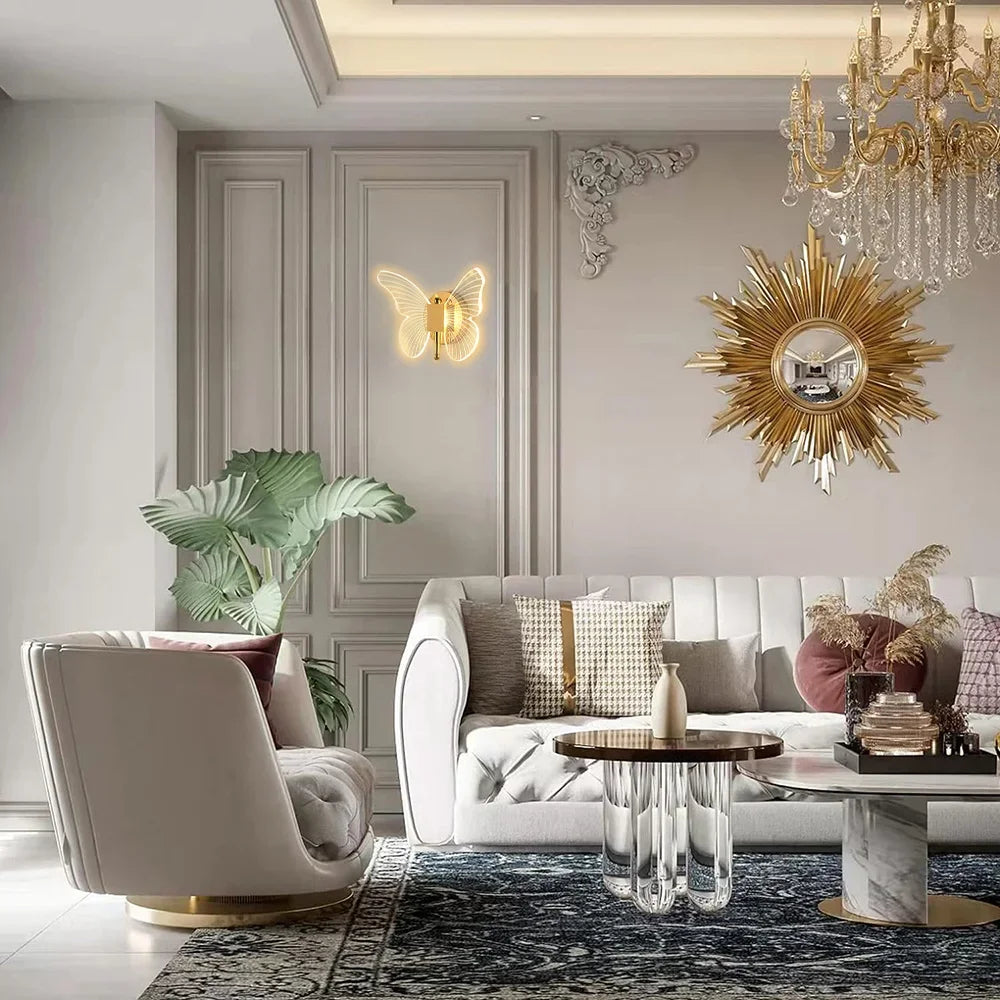 Butterfly Wall Lamp Hallway Light Luxury Modern Minimalist Creative Nordic Living Room Bedside Bedroom Light LED Indoor Lighting