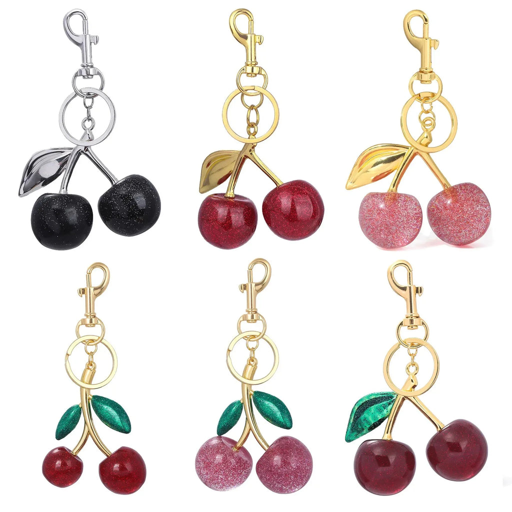 6 styles of cherry pendants suitable for coach bags women's handbags, shoulder bags, and keychain accessories Bag Accessories