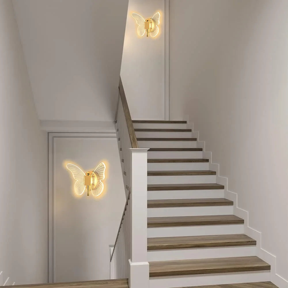 Butterfly Wall Lamp Hallway Light Luxury Modern Minimalist Creative Nordic Living Room Bedside Bedroom Light LED Indoor Lighting