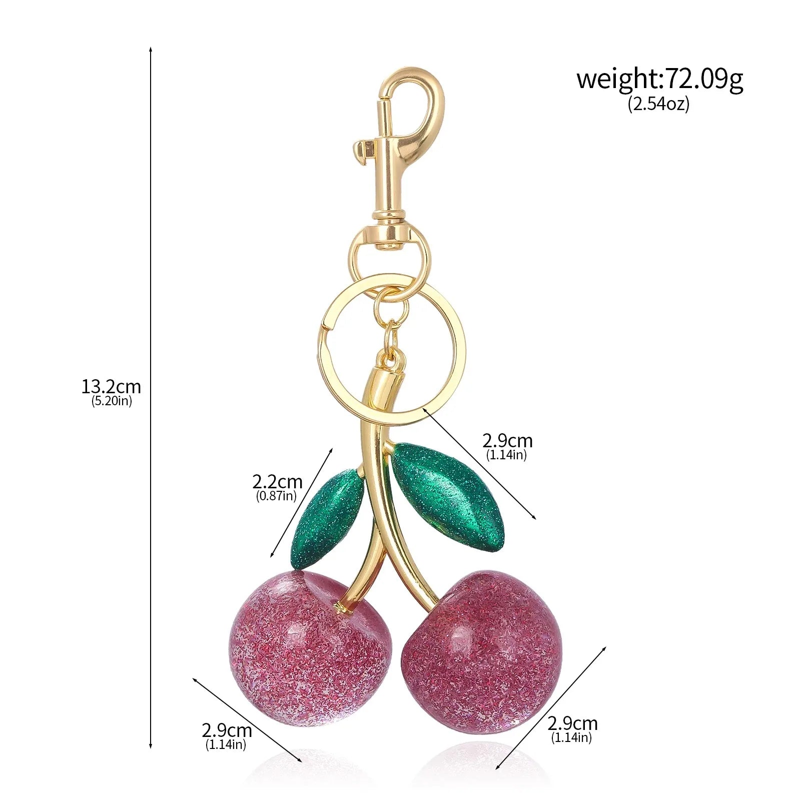 6 styles of cherry pendants suitable for coach bags women's handbags, shoulder bags, and keychain accessories Bag Accessories