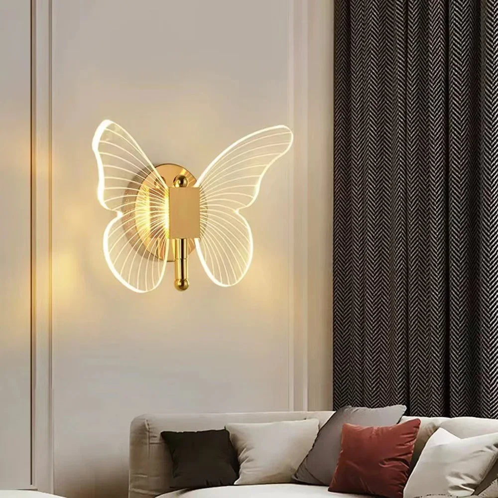 Butterfly Wall Lamp Hallway Light Luxury Modern Minimalist Creative Nordic Living Room Bedside Bedroom Light LED Indoor Lighting