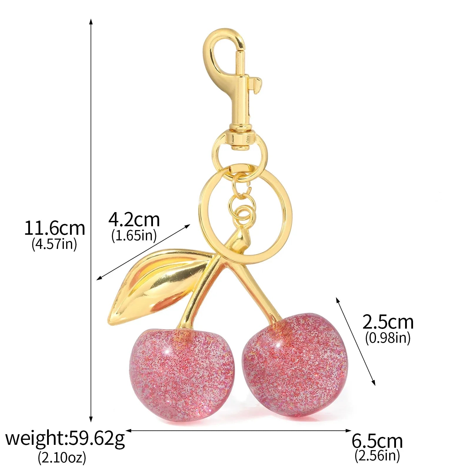 6 styles of cherry pendants suitable for coach bags women's handbags, shoulder bags, and keychain accessories Bag Accessories