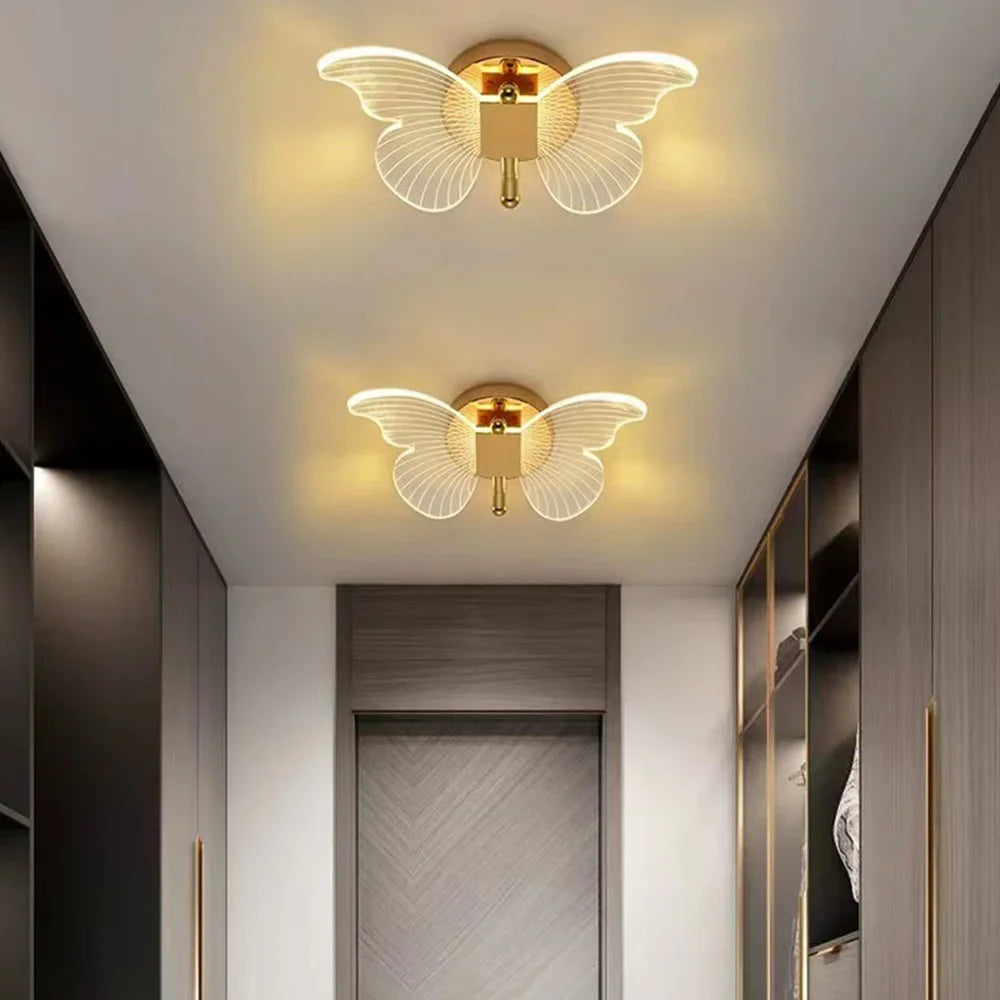 Butterfly Wall Lamp Hallway Light Luxury Modern Minimalist Creative Nordic Living Room Bedside Bedroom Light LED Indoor Lighting
