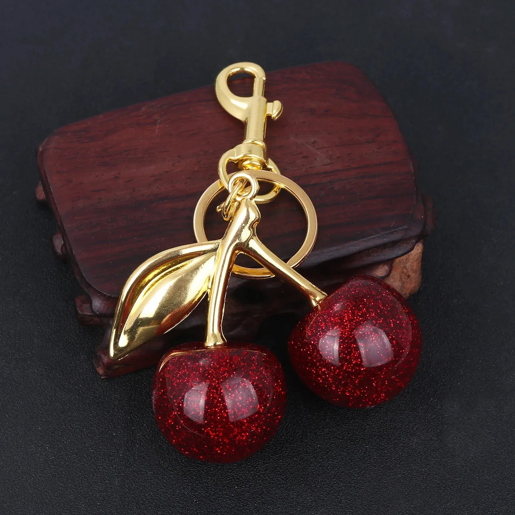 6 styles of cherry pendants suitable for coach bags women's handbags, shoulder bags, and keychain accessories Bag Accessories