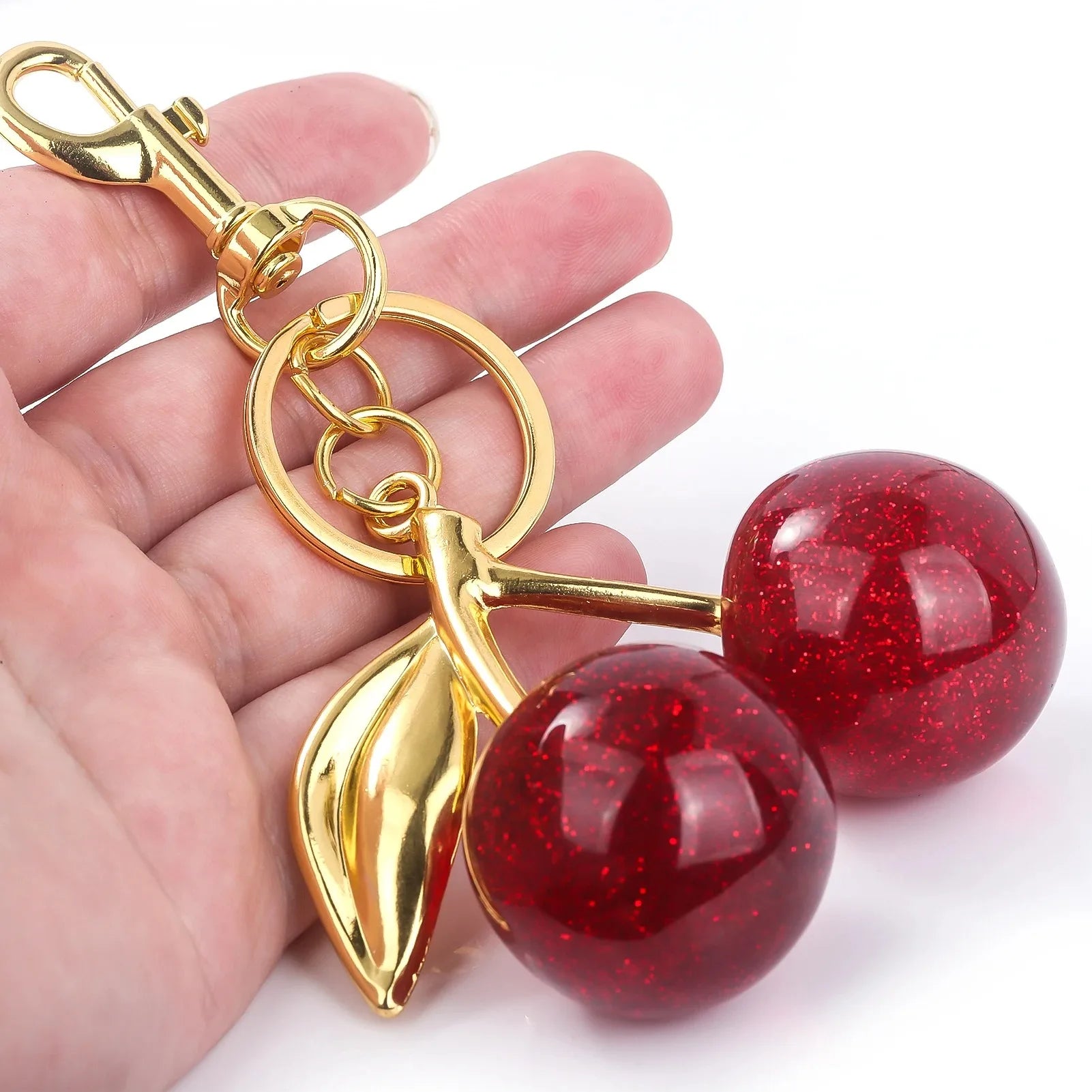 6 styles of cherry pendants suitable for coach bags women's handbags, shoulder bags, and keychain accessories Bag Accessories