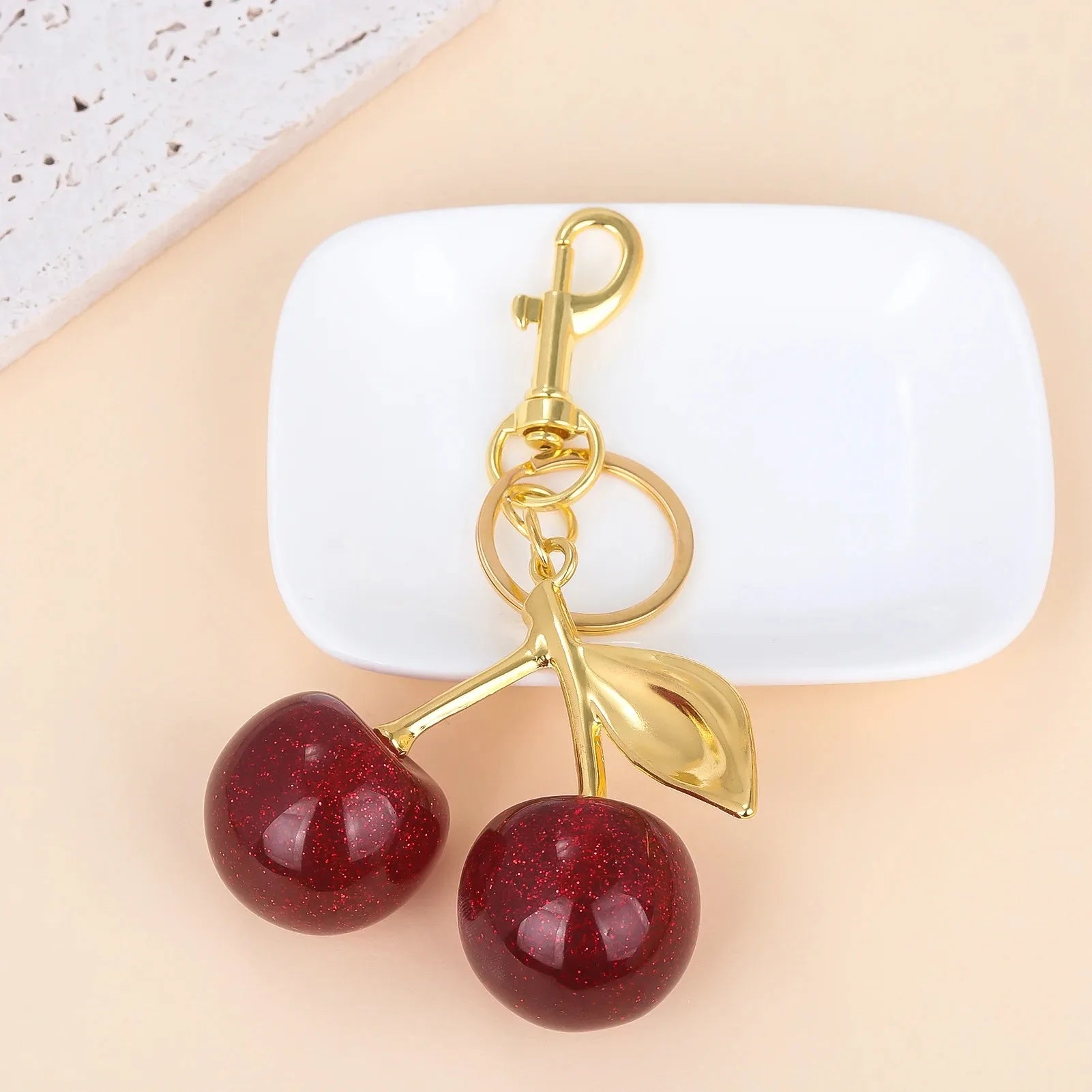 6 styles of cherry pendants suitable for coach bags women's handbags, shoulder bags, and keychain accessories Bag Accessories