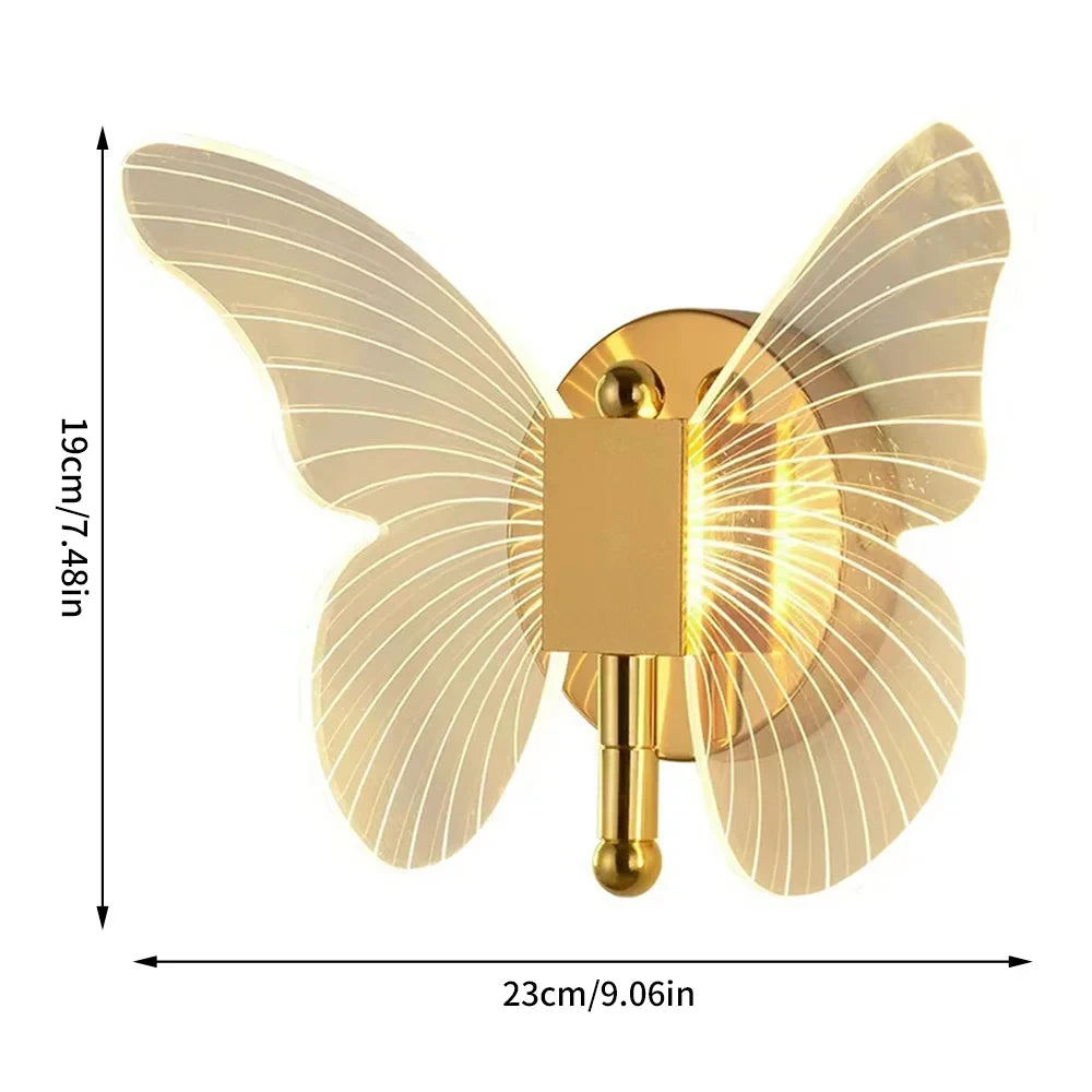 Butterfly Wall Lamp Hallway Light Luxury Modern Minimalist Creative Nordic Living Room Bedside Bedroom Light LED Indoor Lighting