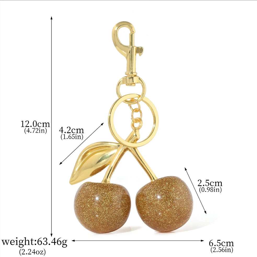 6 styles of cherry pendants suitable for coach bags women's handbags, shoulder bags, and keychain accessories Bag Accessories
